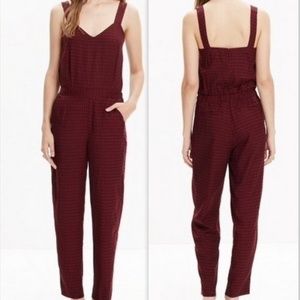 Madewell Tompkins Hashtag Jumpsuit Maroon/ burgund